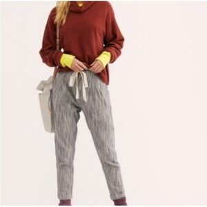 Free People Light at Sunrise Pant In Indigo Blue Women's Size 10 Twill‎ Tapered